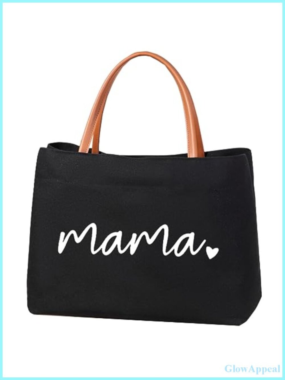 Canvas Mama Tote Bag with Snap Closure, Funny Mom Gift for Travel and Shopping